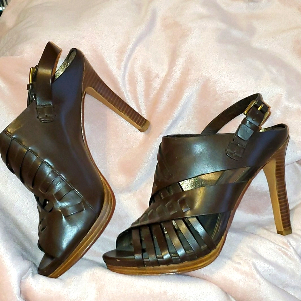 Coach Brown Strappy Sandals